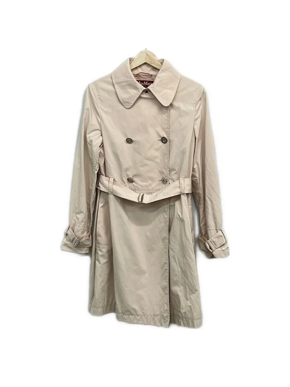 Max Mara Studio Coat Beige Long Sleeve Spring Autumn